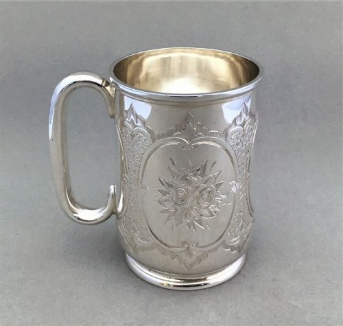 An Attractive Victorian Silver Half Pint Mug