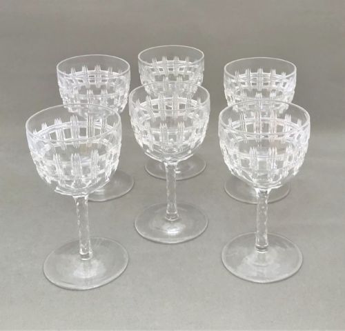 A Gorgeous Set of 6 Victorian Cut Dessert Wine Glasses