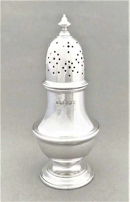 fig 1. A handsome Mappin & Webb silver sugar caster