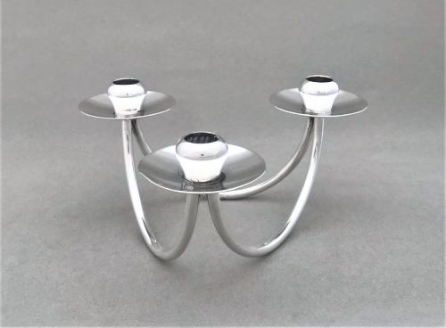 A Stylish Danish Silver Plated Modernist Candle Holder