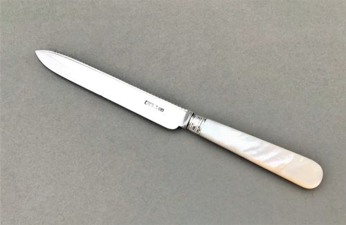 An Elegant Silver Bladed Cake Knife