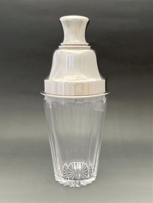 A Handsome Silver Plated & Cut Glass Cocktail Shaker