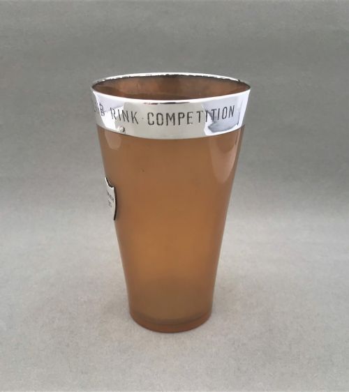 fig 1. A Scottish Provincial Bowling Interest Silver Mounted Horn Beaker