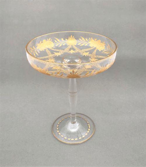 A Gorgeous Moser Gilded Glass Tazza