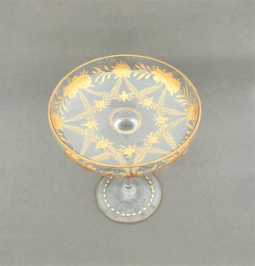 fig 1. A Gorgeous Moser Gilded Glass Tazza