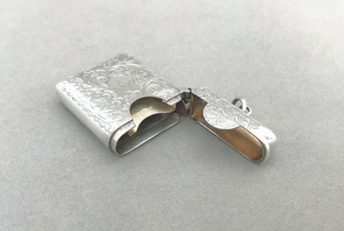 A Rare Edwardian Chester Silver Vesta/stamp Case