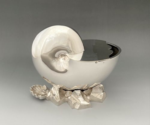 A Fabulous Victorian  Silver Plated Nautilus Spoon Warmer