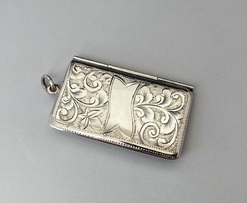 fig 1. An Edwardian Chester silver double stamp envelope