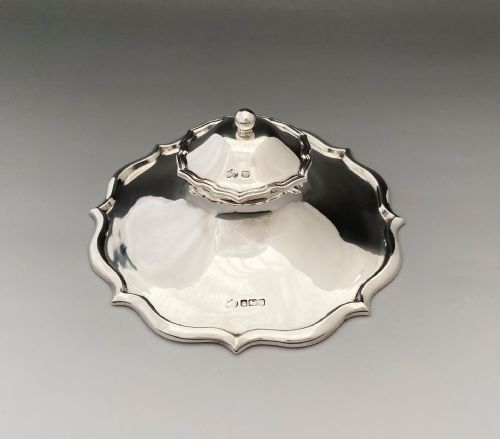 A Superb Edwardian Silver Capstan Inkwell