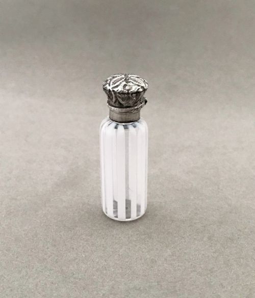 fig 1. A Gorgeous Silver Mounted Candy Stripe Scent Bottle