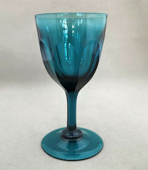 A Lovely Mid Victorian Aqua Wine Glass