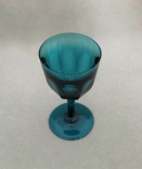 fig 1. A lovely Mid Victorian Aqua Wine Glass