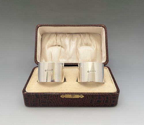 A Substantial Pair of Boxed Silver Napkin Rings