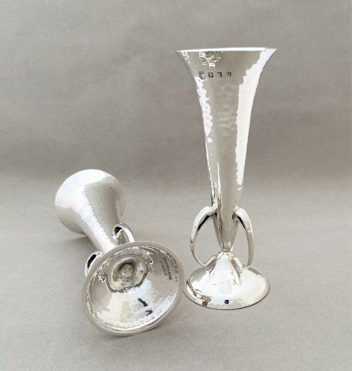 fig 1. A Superb Pair Of Scottish Arts & Crafts Silver Stem Vases