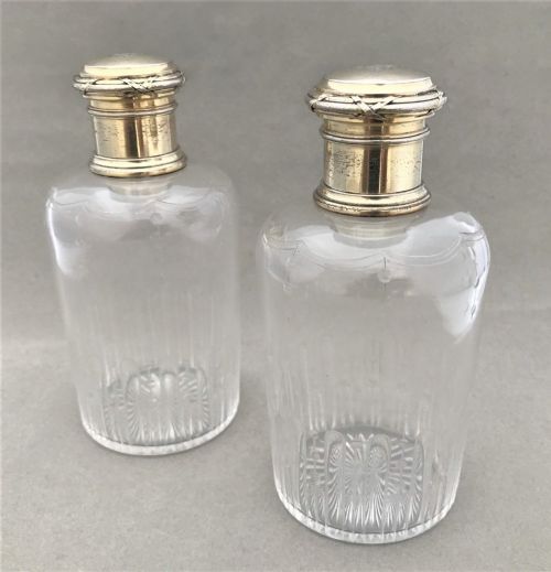 fig 1. A Gorgeous Pair Of Parisian Silver Gilt Cologne Bottles