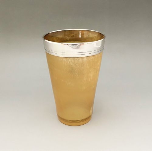 fig 1. An Attractive Victorian Silver Mounted Horn Beaker