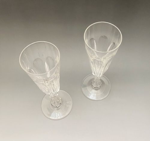 fig 1. A fine pair of Victorian cut glass champagne flutes.