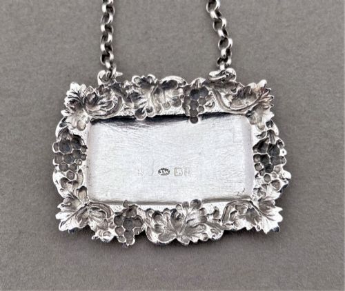 fig 1. A Gorgeous Early Victorian Silver Gin Label