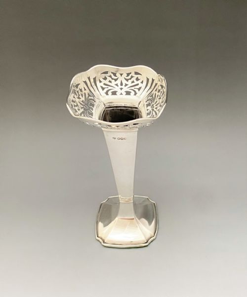 fig 1. A gorgeous George V pierced silver stem vase