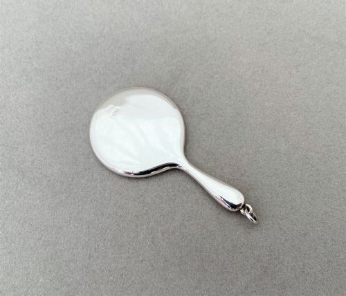 A Stylish Silver Chatelaine or Handbag Mirror