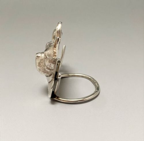 fig 1. An outstanding Victorian silver 'French Bulldog' menu holder