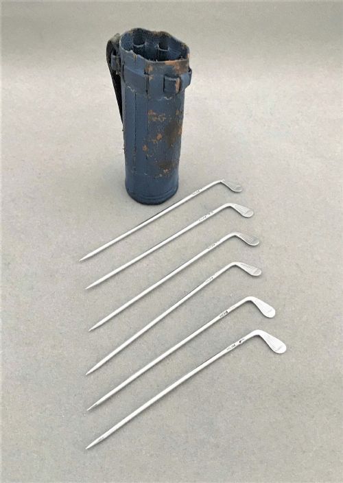 fig 1. A Rare Set Of Novelty Silver Golfing Cocktail Sticks