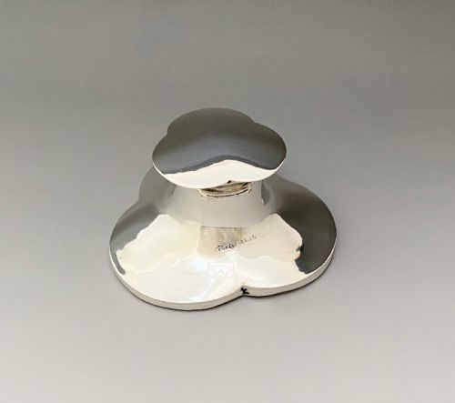 fig 1. An unusual trefoil silver inkwell