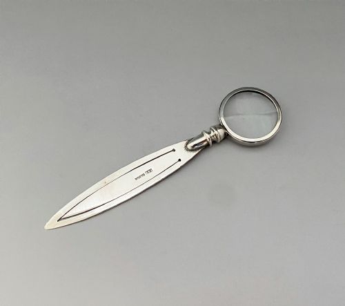 An Unusual Silver Bookmark with Magnifying Glass Terminal