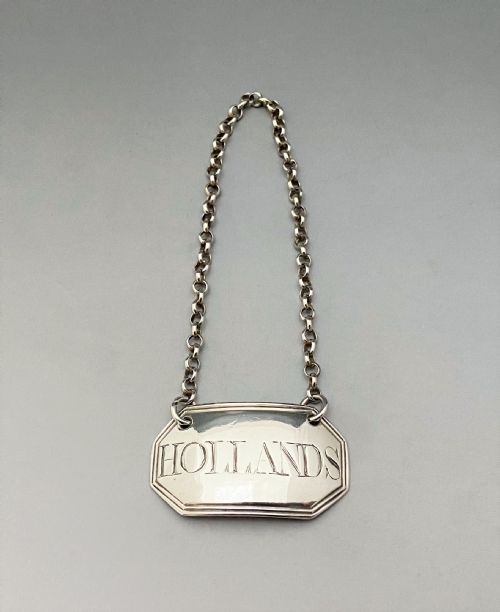 A Desirable 18th Century Silver ' Hollands' Label
