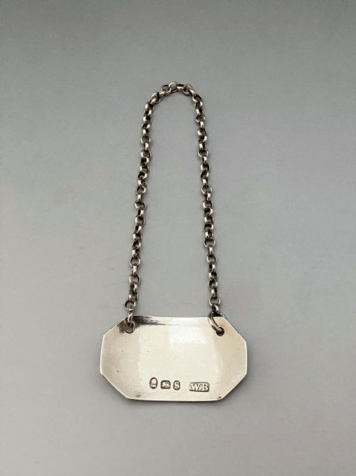 fig 1. A desirable 18th Century silver ' Hollands' label