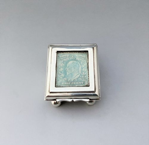 An Edwardian Chester Silver Sprung Stamp Box