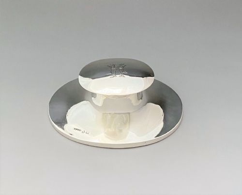 A Stylish George V Silver Inkwell