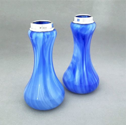 A Gorgeous Pair of Silver Mounted Vases