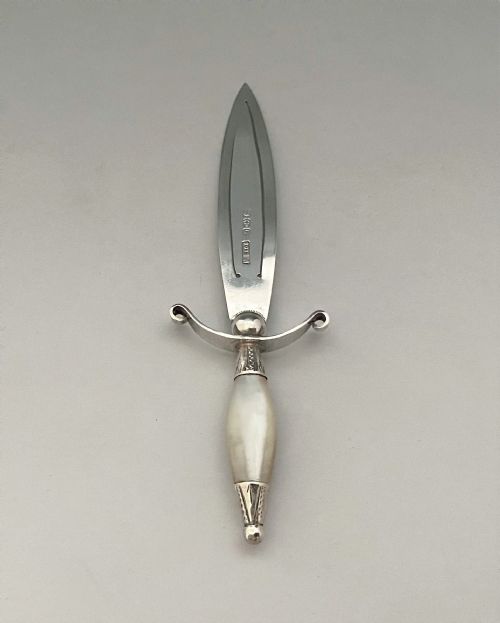 fig 1. A large Victorian silver and mother-of-pearl novelty bookmark