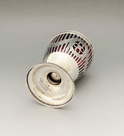 fig 1. A fabulous silver & cranberry glass sugar caster