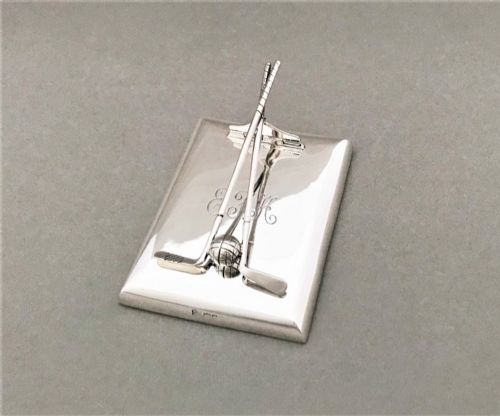A Victorian Silver Golfing Interest Desk Clip/paperweight
