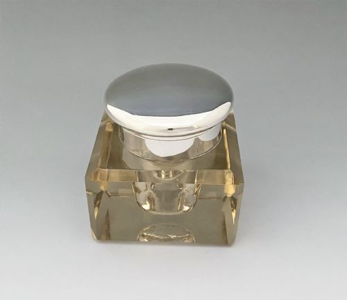 A Handsome George V Silver Mounted Inkwell