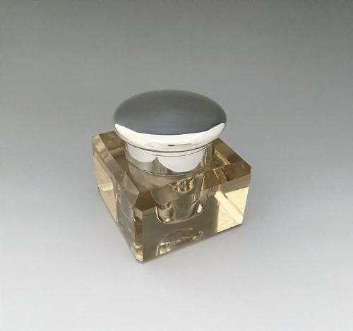 fig 1. A handsome George V silver mounted inkwell