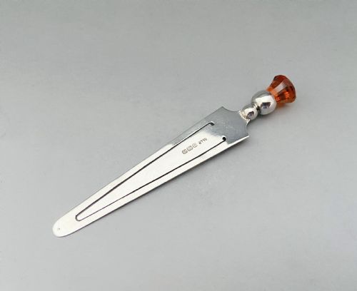 A Charming Thistle Topped Silver Bookmark