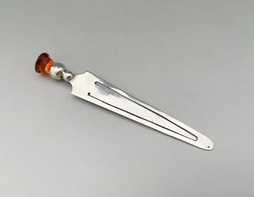 fig 1. A charming thistle topped silver bookmark
