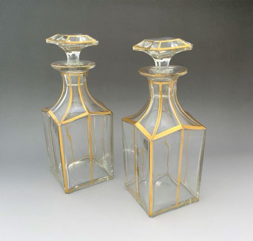 A Rare Pair of Baccarat  'Cannelures' Pattern Decanters