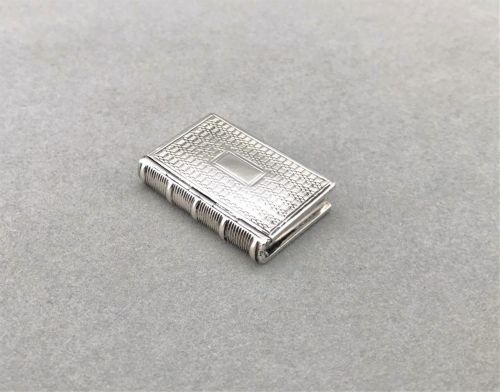 A Rare William IV Novelty Silver 'Book' Vinaigrette