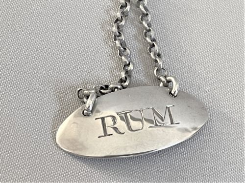 fig 1. A charming Georgian silver 'Rum' label