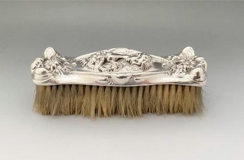 fig 1. A fabulous Art Nouveau silver clothes brush