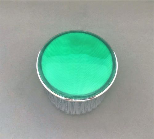 fig 1. A Superb Silver & Guilloche Enamel Dressing Table Jar