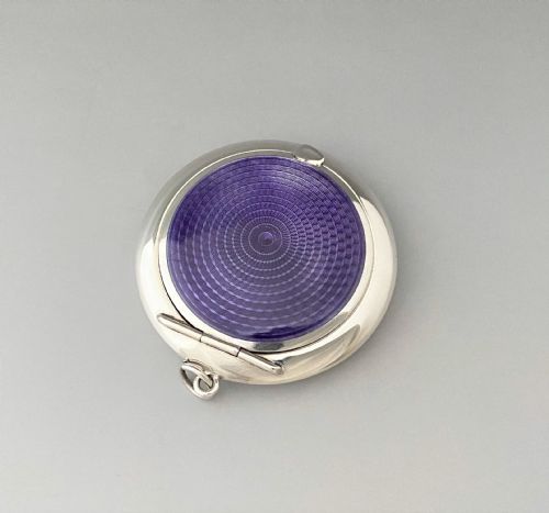 fig 1. A fabulous Art Deco silver & guilloche enamel compact