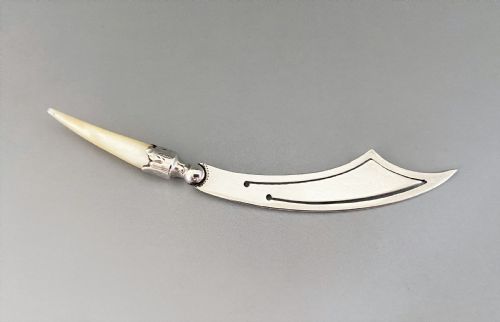 fig 1. A superb Victorian novelty silver 'scimitar' bookmark