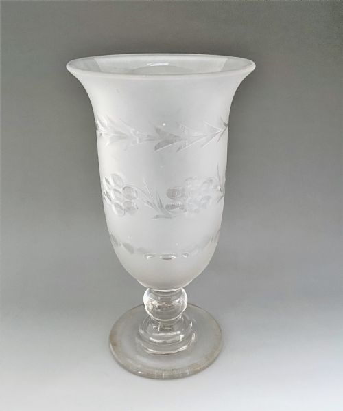 A Superb Victorian Frosted & Cut Celery Vase