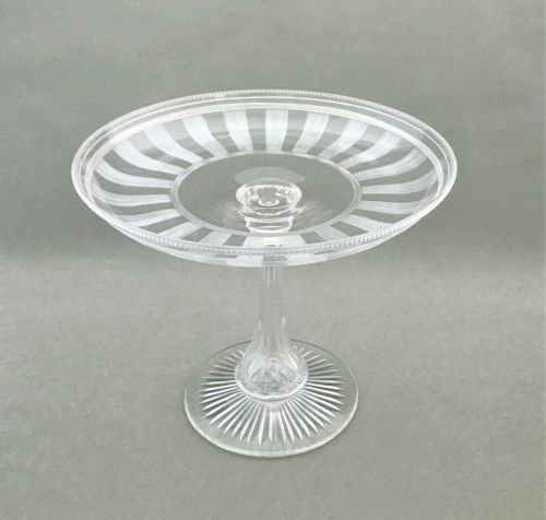 A Lovely Victorian Cut Glass & Frosted Tazza
