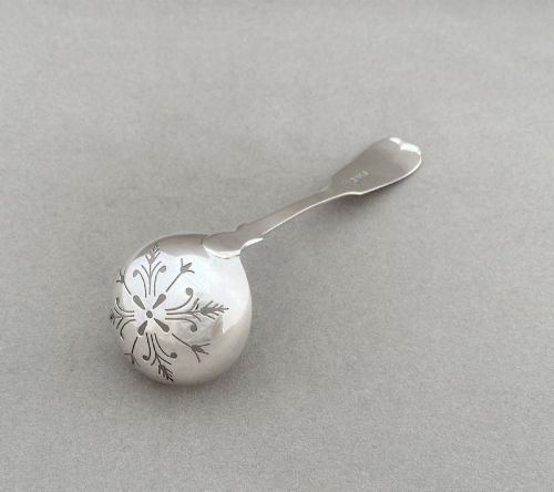fig 1. A Fine Victorian Glasgow Silver Sifter Spoon